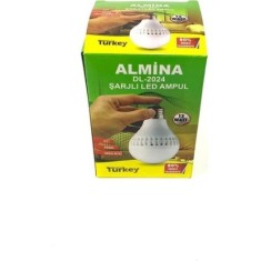 Almina LED Ampul 12W E27 220V Beyaz Şarjlı LED Ampul Almina DL-2024